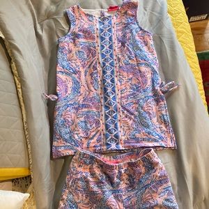 Lilly Pulitzer Girls dress with matching shorts size M(6/7)